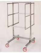 CARRELLO INOX PER STAGIONATURA SALUMI A 3 PIANI