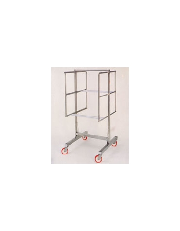 CARRELLO INOX PER STAGIONATURA SALUMI A 3 PIANI