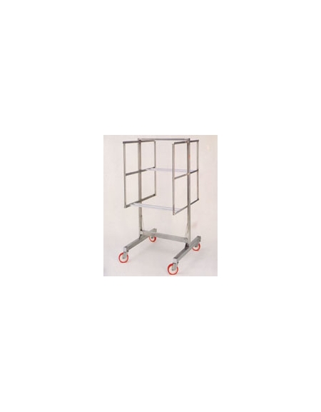 CARRELLO INOX PER STAGIONATURA SALUMI A 3 PIANI