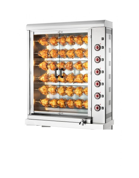 Girarrosto elettrico professionale (20 polli - n 5 aste) luce 725 mm