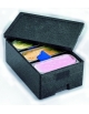 CONTENITORE ISOTERMICO IN POLIPROPILENE PORTA BACINELLE GELATERIA - mm 610x430x250h