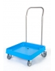 BASE CARRELLATA CON MANIGLIA PER CESTELLI - COLORE AZZURRO - mm 575x545x750h