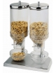 DISPENCER DOPPIO PER CEREALI A MULINO - Capacità lt 2x4,5 - mm 220x350x520h