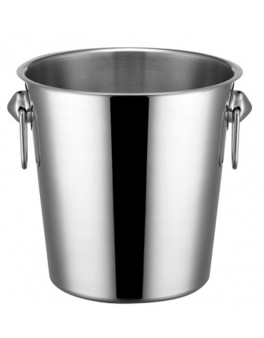 SECCHIELLO CHAMPAGNE ACCIAIO INOX CON ANELLI
