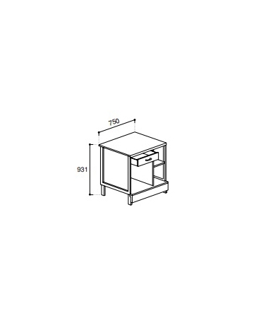 Banco cassa da cm 75 con top in acciaio inox
