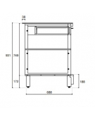 Banco cassa da cm 75 con top in acciaio inox