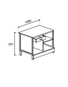 Banco cassa da cm 100 con top in acciaio inox