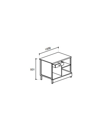 Banco cassa da cm 100 con top in acciaio inox