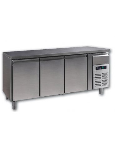 Tavolo refrigerato 3 Porte gastronorm in acciaio cm 176,5x70x85h