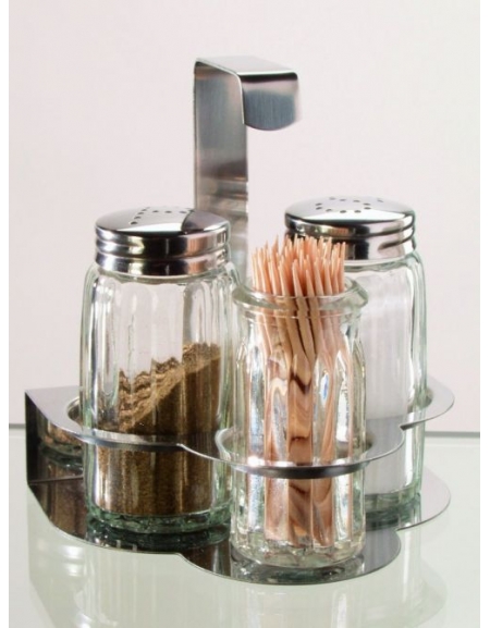 SET 3 PEZZI SALE PEPE STECCHI ACCIAIO INOX