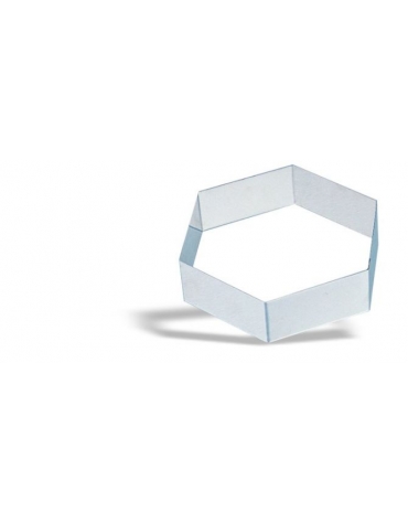 FORMA ESAGONO IN ACCIAIO INOX PER TORTE - Diametro mm 200 - Altezza mm 45