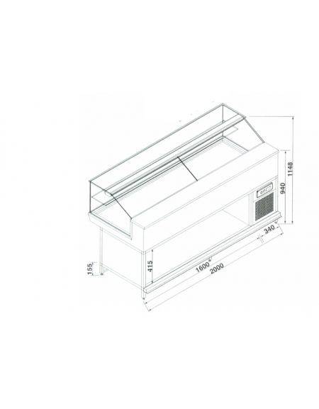 Vetrina snack neutra da cm. 200 Vetrina snack neutra da cm. 200