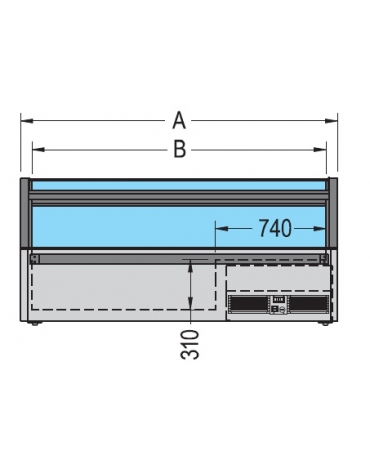 Isola surgelati con coperchio unico a vetri cm 200x88,5x94h - Doppia temperatura 0° -18°C