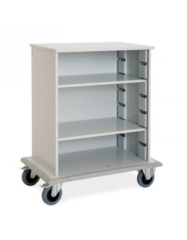 Carrello portabiancheria armadiato in lamiera di acciaio verniciata - cm 100x62x118h