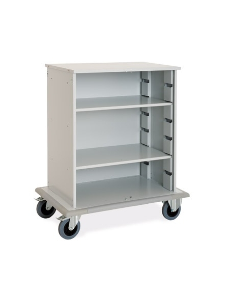 Carrello portabiancheria armadiato in lamiera di acciaio verniciata - cm 100x62x118h