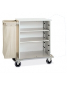 Carrello portabiancheria armadiato in lamiera di acciaio verniciata - cm 130x62x118h