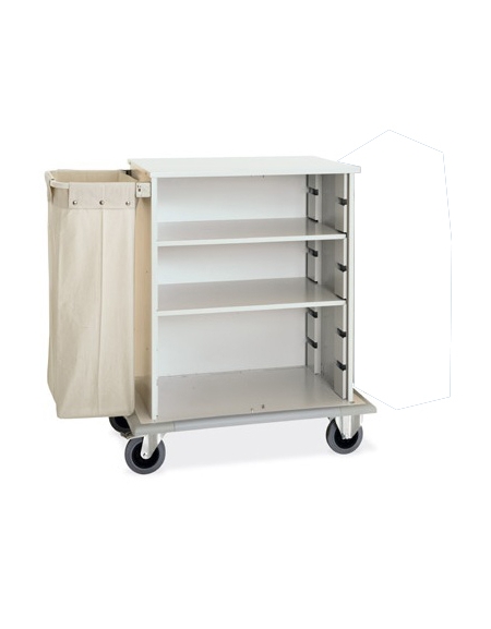 Carrello portabiancheria armadiato in lamiera di acciaio verniciata - cm 130x62x118h