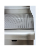 Fry Top a gas doppio con piastra tutta rigata cm 60x60x28h