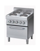 Cucina elettrica professionale 4 piastre tonde con forno elettrico a convezione ventilato cm 70x70x85h