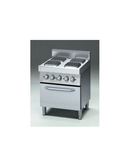 Cucina elettrica 4 piastre quadre con forno elettrico a convezio