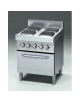 Cucina elettrica 4 piastre quadre con forno elettrico a convezione - Potenza totale 14,36 kW - cm 70x70x85h