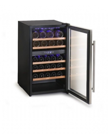 Cantinetta vetrina vino professionale doppia temperatura +5° +10°C / +10° +18°C da 31 bottiglie - cm 49,3x63,5x84h