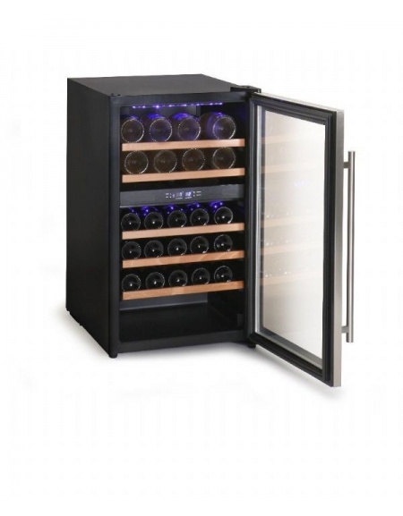 Cantinetta vetrina vino professionale doppia temperatura +5° +10°C / +10° +18°C da 31 bottiglie - cm 49,3x63,5x84h