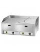 Fry top a gas da banco piastra liscia cromata doppia - cm. 66,5x57x30h