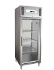 Congelatore ad armadio inox AISI 304 ventilato -18° -22°C Lt 700 GN 2/1 con porta a vetro -  cm 74x83x212h - Classe D