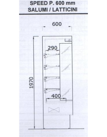 Murale refrigerato per latticini cm 195,5x60x197h