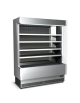 Espositore murale refrigerato frigorifero +3° +5°C per salumi e latticini - CON ESTERNO ED INTERNO INOX - cm 88x60x197h