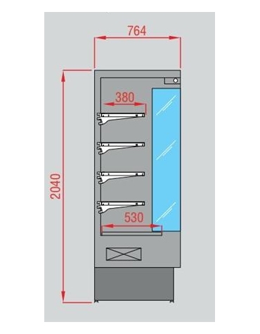 Murale refrigerato per latticini e salumi cm 108x76x202h