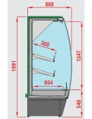 Murale refrigerato INOX per frutta e verdura cm 106x88,8x199,1h