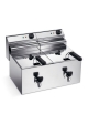 Friggitrice elettrica da banco 2 vasche Lt 10+10 con rubinetto - TRIFASE