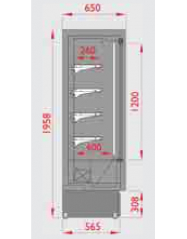 Murale refrigerato con porte scorrevoli cm 133x65x195,8h