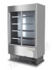 Frigo murale refrigerato INOX chiuso con porte scorrevoli temperatura +3° +5°C -  cm 135x80x204h