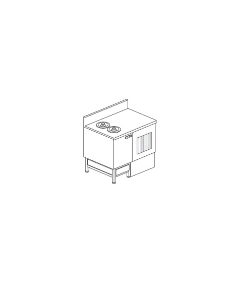Bancone gelato a glicole - N° 2+2 Pozzetti - Motore interno