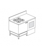 Bancone gelato a glicole - N° 4+4 Pozzetti - Motore interno