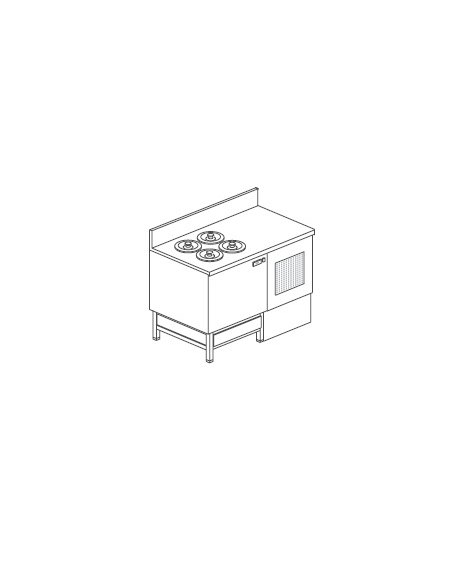 Bancone gelato a glicole - N° 4+4 Pozzetti - Motore interno