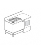 Bancone gelato a glicole - N° 6+6 Pozzetti - Motore interno