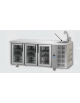 Tavolo Refrigerato, 3 porte in vetro, 2 luci Neon e lavello cm192x74x110h