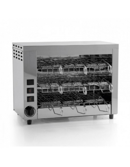 Fornetto inox 9 pinze a 3 piani - Resistenze al quarzo - Attrezzature per  la preparazione professionali - Fornetti / Tostiere pr