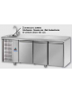 Tavolo Refrigerato GN 1/1 con 3 porte, piano con lavello e gruppo motore a sinistra cm 187x70x115h