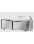 Tavolo Refrigerato GN 1/1 con 4 porte e piano con lavello cm 232x70x115 h