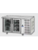 Tavolo Refrigerato GN 1/1 con 2 porte in vetro, una luce Neon, senza piano di lavoro cm 142x70x80h