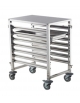 CARRELLO INOX PORTA 7 TEGLIE GN 1/1 - cm 38,5x55x87H