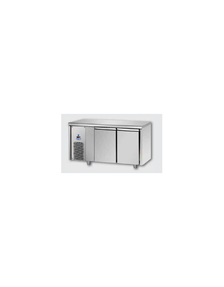 Tavolo Refrigerato GN 1/1 a bassa temperatura con 2 porte e gruppo motore a sinistra cm 142x71,5x85h