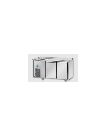 Tavolo Refrigerato GN 1/1 a bassa temperatura 2 porte senza piano di lavoro e gruppo motore a sx cm 142x71,5x80h