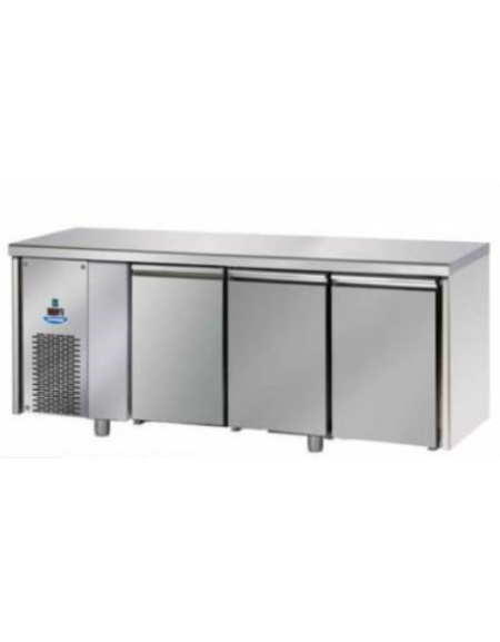 Tavolo Refrigerato GN 1/1 a bassa temperatura con 3 porte e gruppo motore a sinistra cm 187x71,5x85h