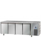 Tavolo Refrigerato GN 1/1 a bassa temperatura con 4 porte e piano di lavoro in Granito cm 233x71,5x85h